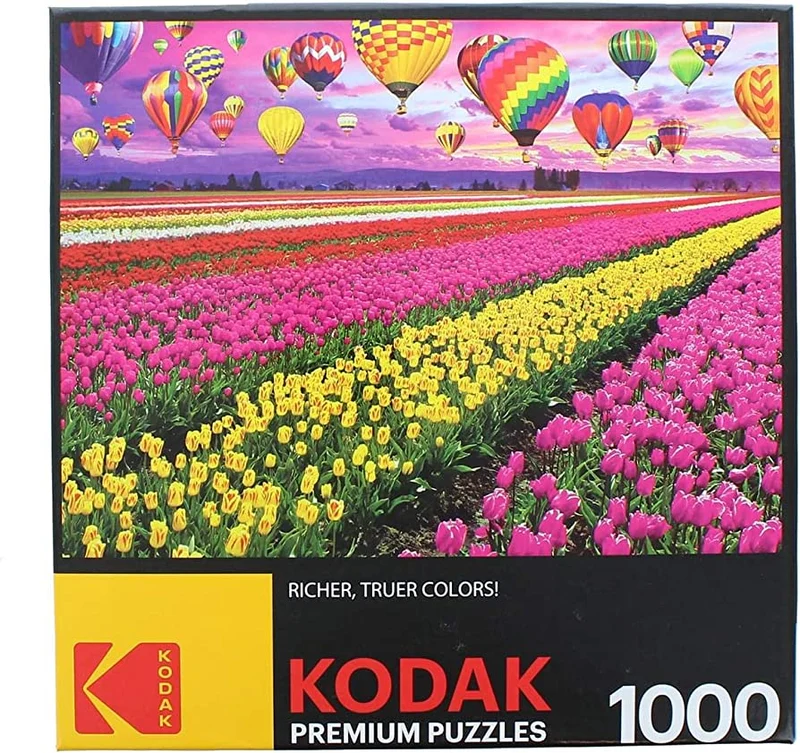PFG Sunset Balloons over Tulip Field (Usage/Used - PUZZLES FOR GOOD)