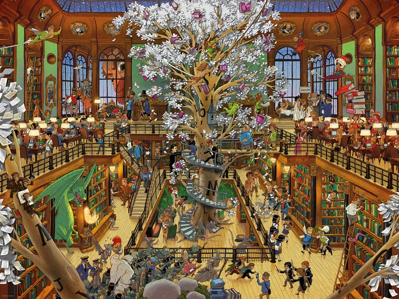 PFG Library, Uli Oesterle (Triangular Box) (1500pcs) (Usage/Used - PUZZLES FOR GOOD)