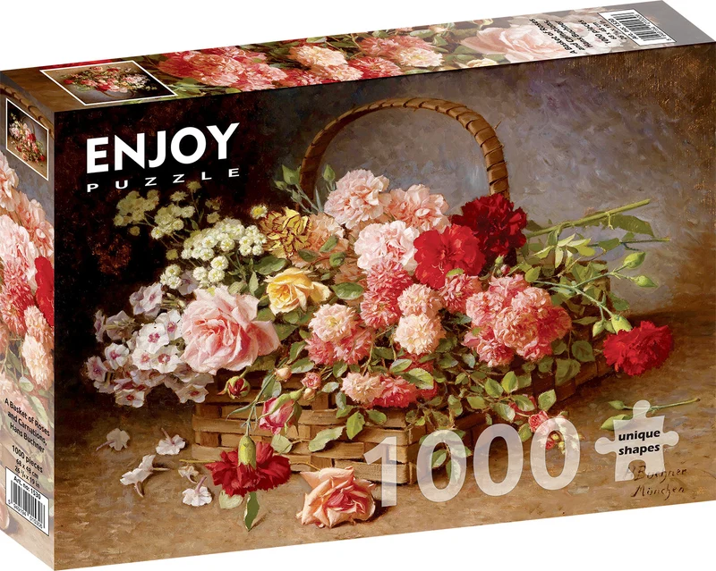 A Basket of Roses and Carnations, Hans Buchner (1000pcs)