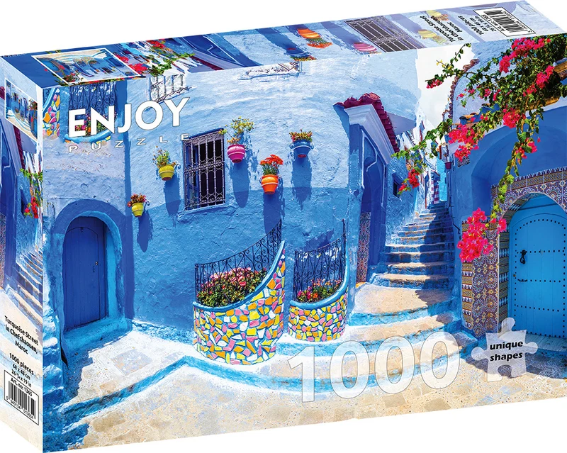 Turquoise Street in Chefchaouen (1000pcs)