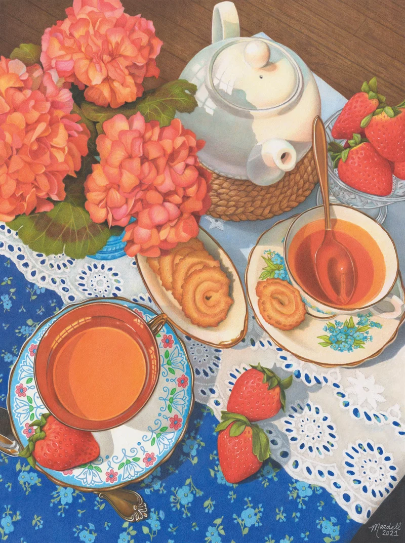 PFG Country Tea Time, Mardell Schuster (1000pcs) (Usage/Used - PUZZLES FOR GOOD)