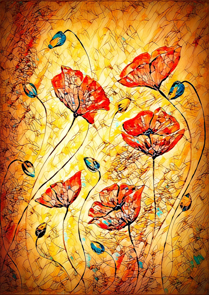 Red Poppies Painting (1000pcs)