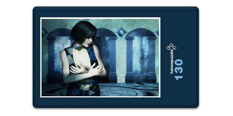17153 Mode - Frau in Blau Puzzle