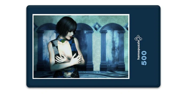 17153 Mode - Frau in Blau Puzzle