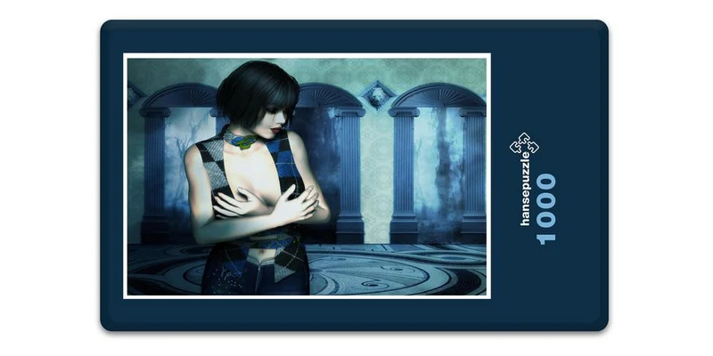 17153 Mode - Frau in Blau Puzzle