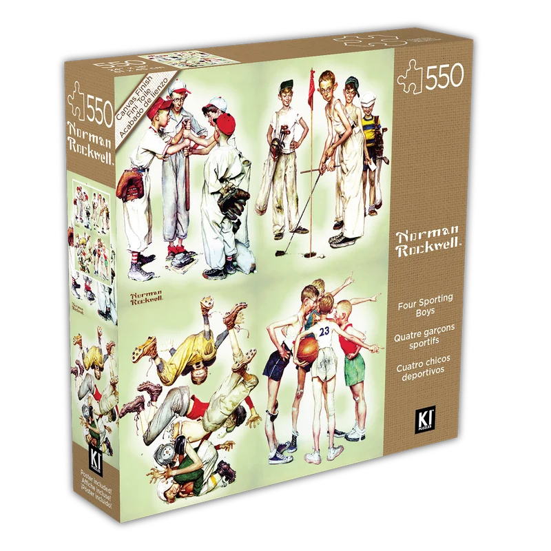 Four Sporting Boys, Norman Rockwell (550pcs)