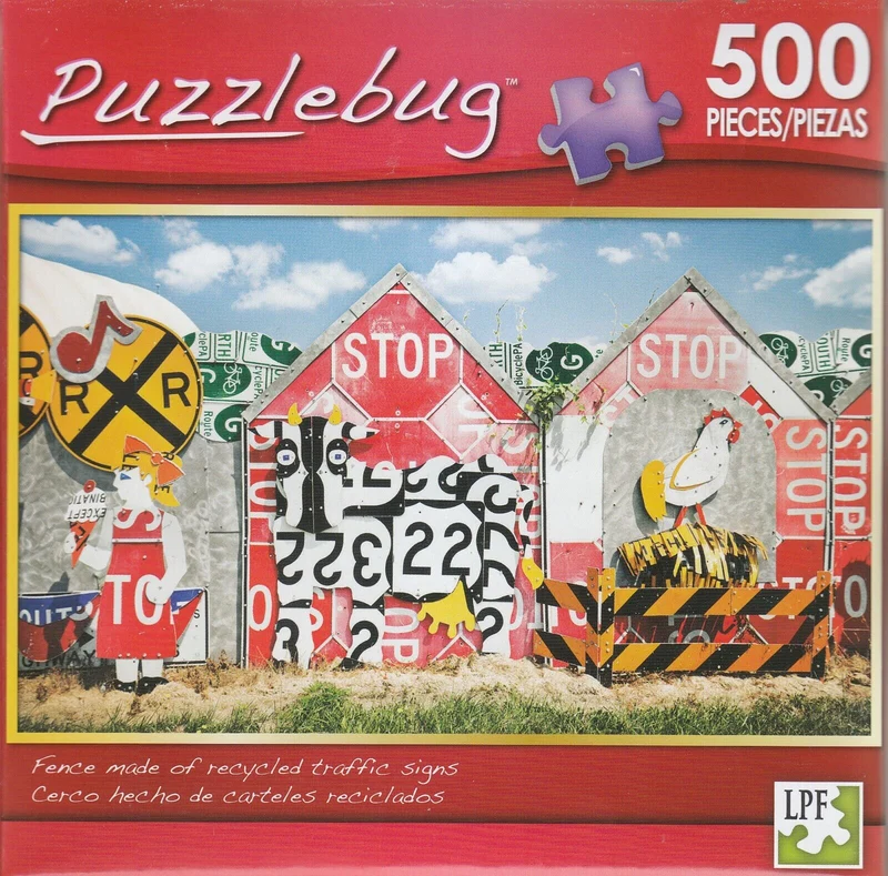 PFG Fence made of Recycled Traffic Signs (Usagé/Used - PUZZLES FOR GOOD)