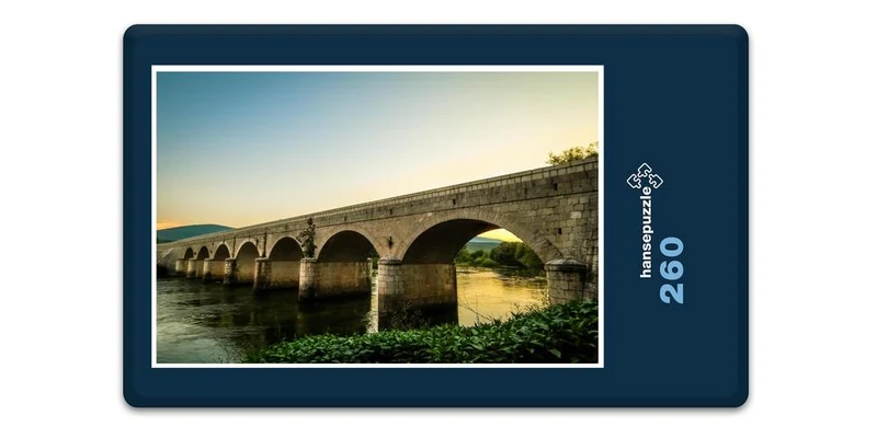 17235 Gebäude - Brücke über Fluss Puzzle