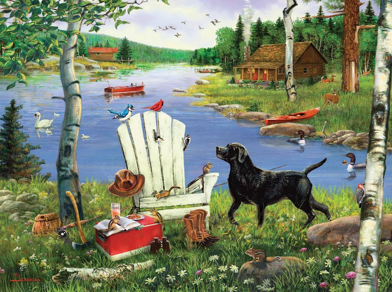 Camping Collection - Black Lab & Adirondack Chair (1000pcs)