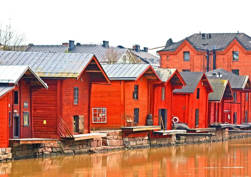 23172 Gebäude - Holzhäuser am Fluss Puzzle