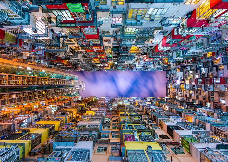 Colorful Apartment Building, Hong Kong (1000pcs)