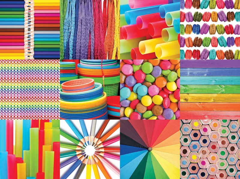 PFG Colorful Collage - Rainbow Colors (1000pcs) (Usage/Used - PUZZLES FOR GOOD)