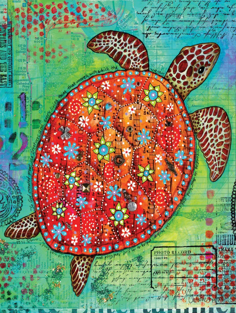 Drawn Wild - Mosaic Turtle, Christine Kerrick (300pcs)