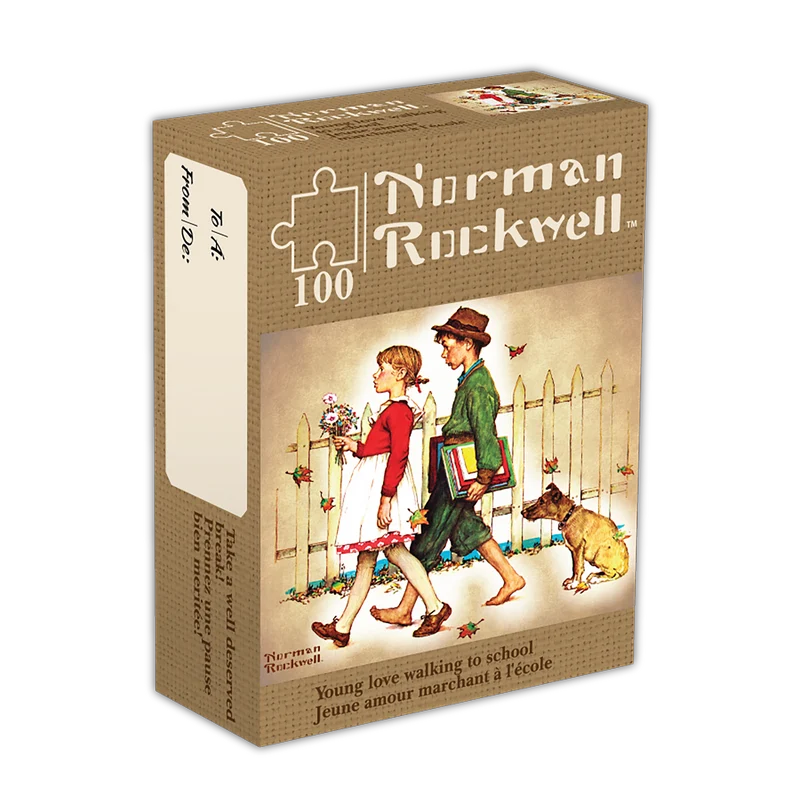10-minute Break - Young Love Walking to School (Jeune amour marchant a l'ecole), Norman Rockwell (100pcs)