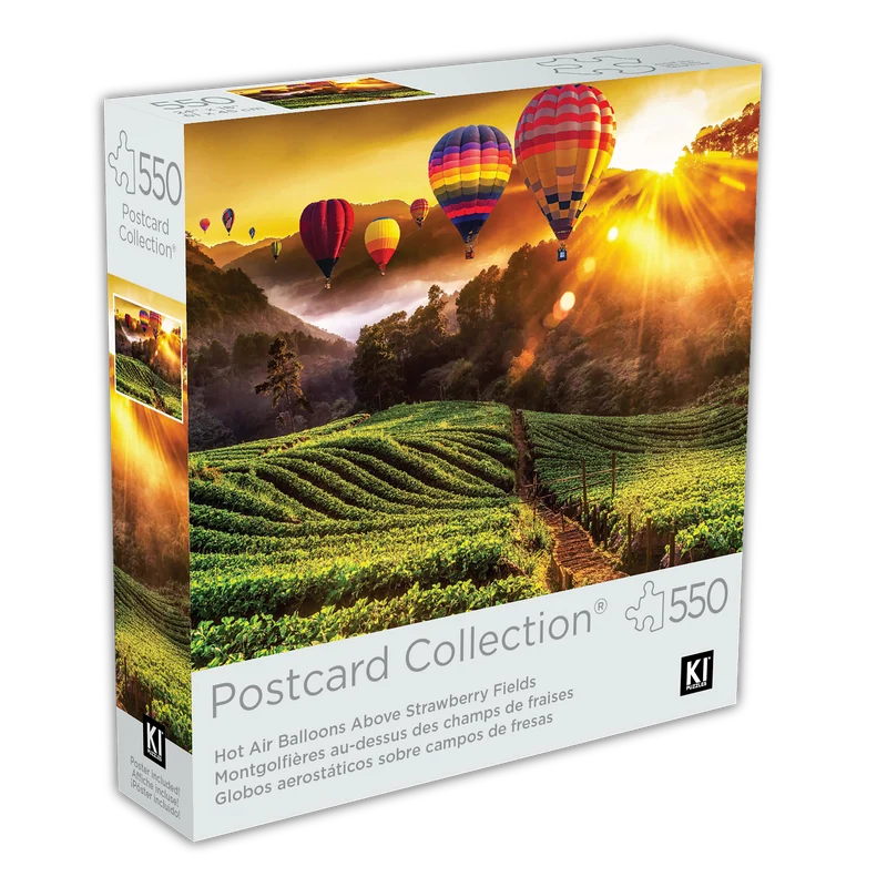 Postcard Collection - Hot Air Balloons over Strawberry Fields (550pcs)