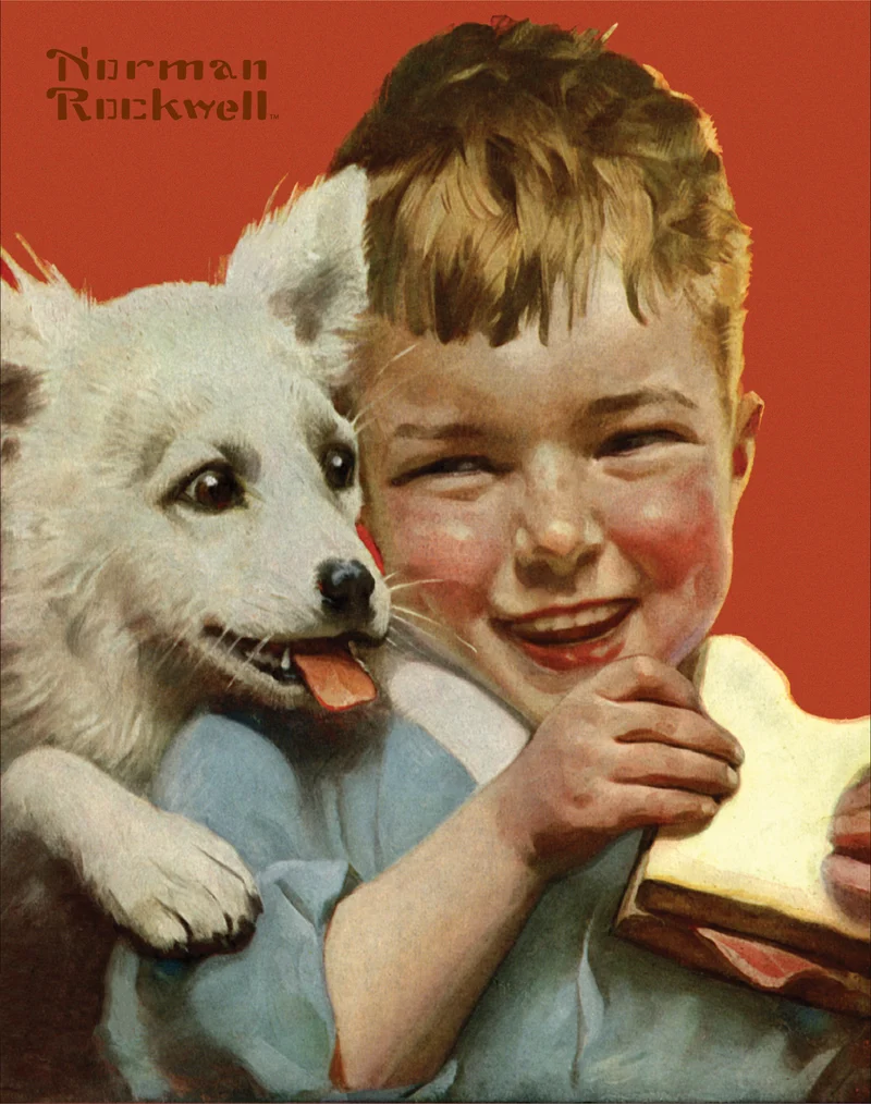 10-minute Break - Laughing Boy with Sandwich and Puppy (Garcon qui rit avec sandwich et chiot), Norman Rockwell (100pcs)