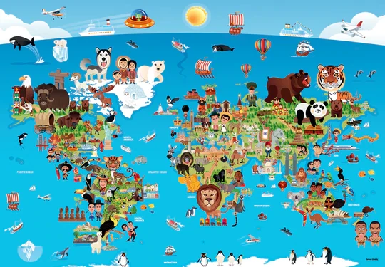 Cartoon World Map (260pcs)