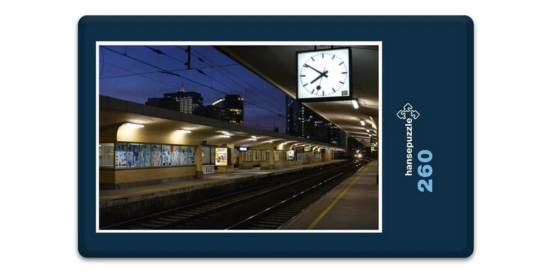 17660 Orte - Bahnhof bei Nacht Puzzle