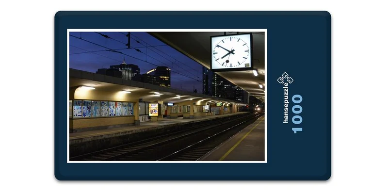 17660 Orte - Bahnhof bei Nacht Puzzle