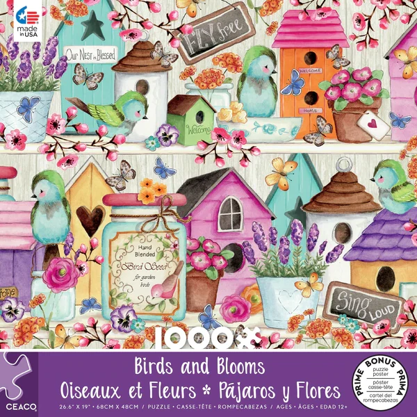 Birds & Blooms: Birdhouse Birdies (1000pcs)