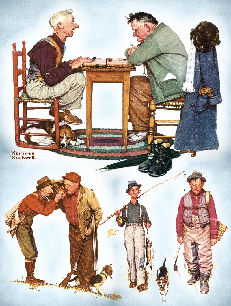 Two Old Men and a Dog, Norman Rockwell (550pcs)