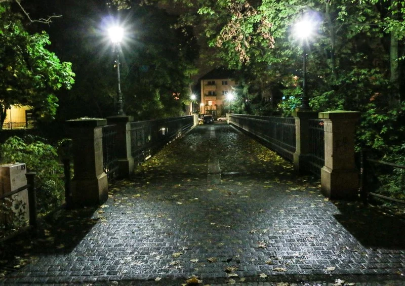 17878 Gebäude - Nacht-Brücke Puzzle