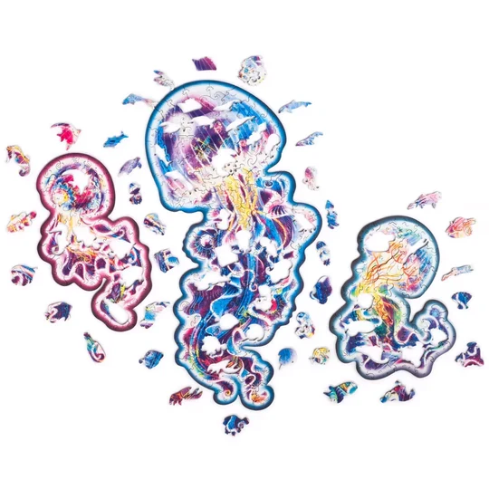 Wandering Jellyfish 3 in 1 (Size M) (Wooden Jigsaw Puzzle)