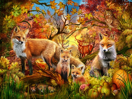 Autumn Foxes, Ciro Marchetti (550pcs)