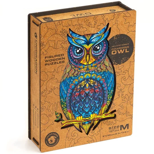 Charming Owl (Size M) (Wooden Jigsaw Puzzle)