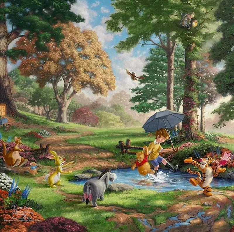 Disney 4-in-1 Multipack, Tomas Kinkade (Aladdin, Beauty & Beast, Pooh, Ariel)