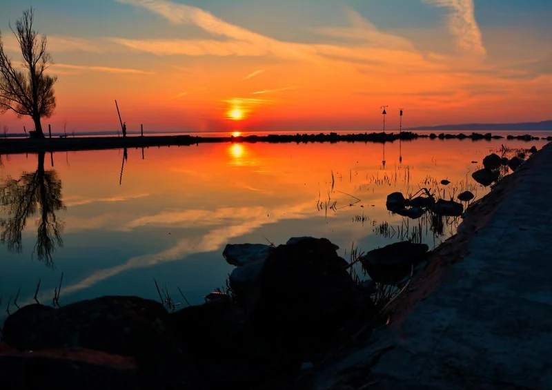 22695 Natur - Sonnenuntergang am Wasser Puzzle