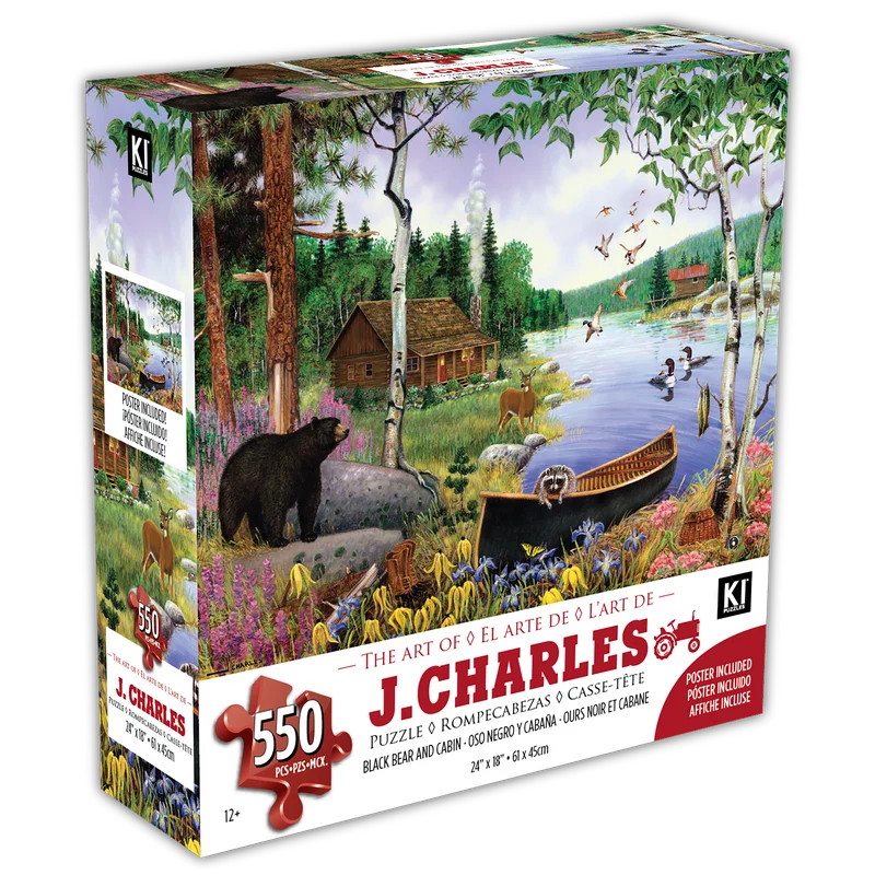 Black Bear & Cabin, J. Charles (550pcs)
