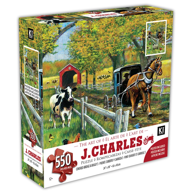 Covered Bridge & Buggy 3, J. Charles (550pcs)