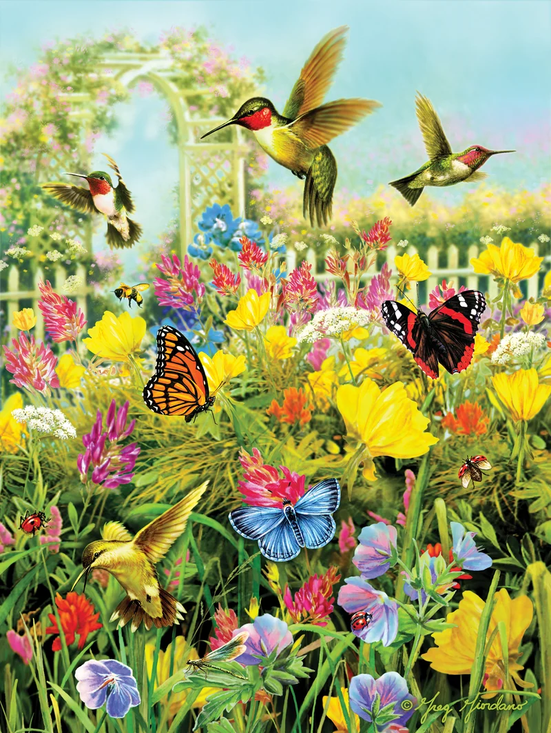 Flights of Fancy - Hummingbirds & Arbor, Greg Giordano (550pcs)