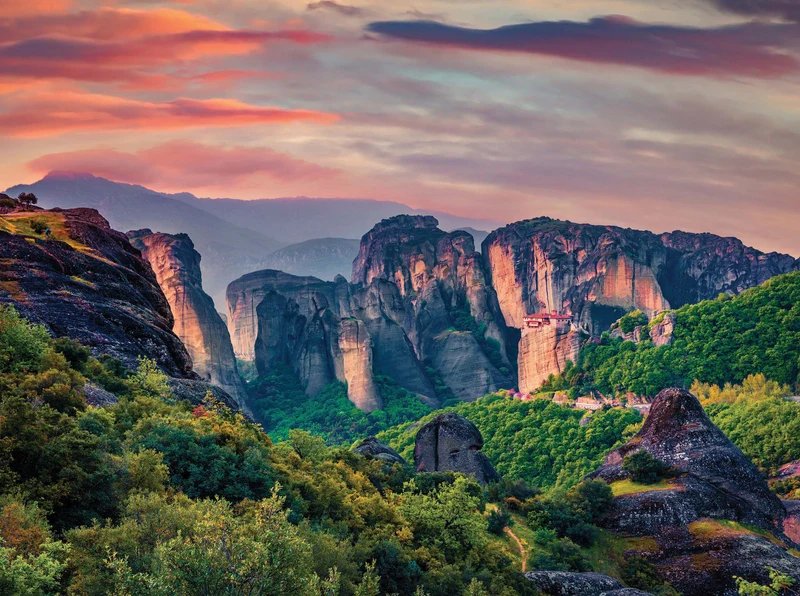 Postcard Collection - Spring Sunset, Kalabaka, Greece (750pcs)