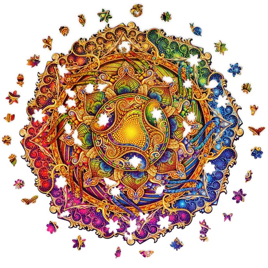 Inexhaustible Abundance MANDALA (Size M) (Wooden Jigsaw Puzzle)