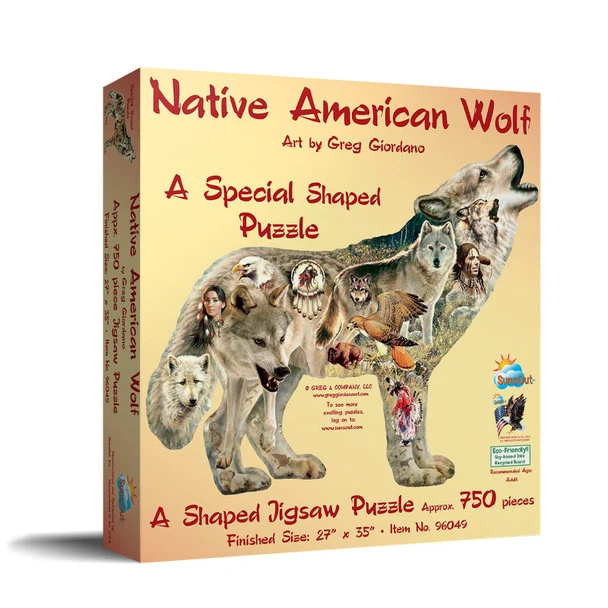 Shaped - Native American Wolf, Greg Giordano (750pcs)