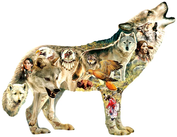 Shaped - Native American Wolf, Greg Giordano (750pcs)