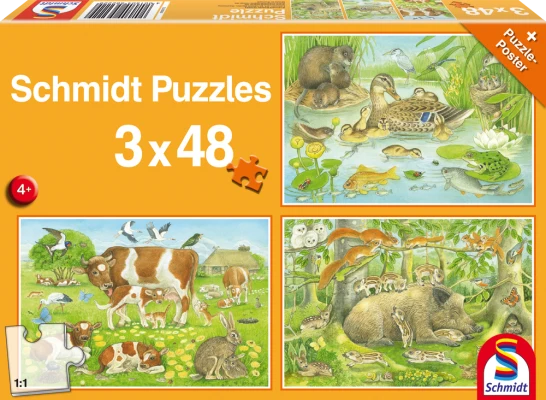 Animal family, 3x48 pcs