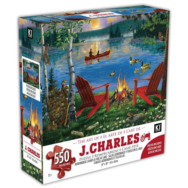 Adirondack Chairs & Fire at Lake, J. Charles (550pcs)