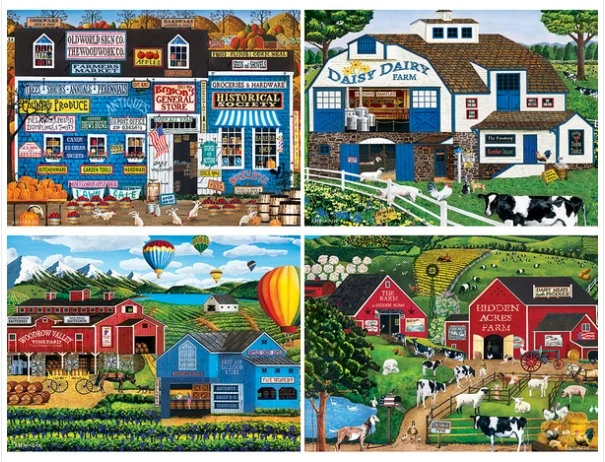 A. M. Poulin - 4-Pack 500 Piece Puzzles