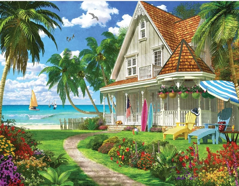 Beach House, 1000pc, Dominic Davison