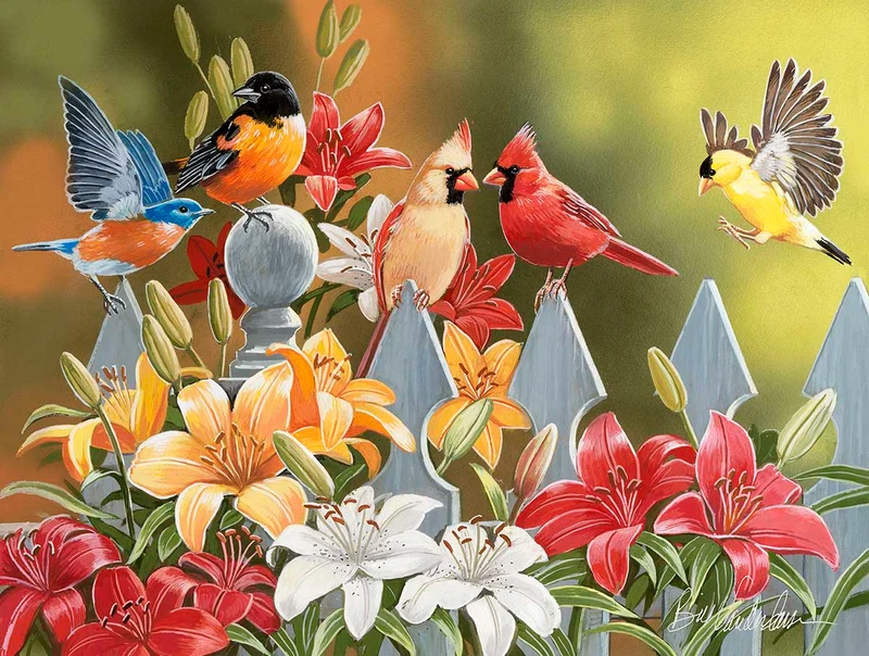 Birds on a Fence, William Vanderdasson