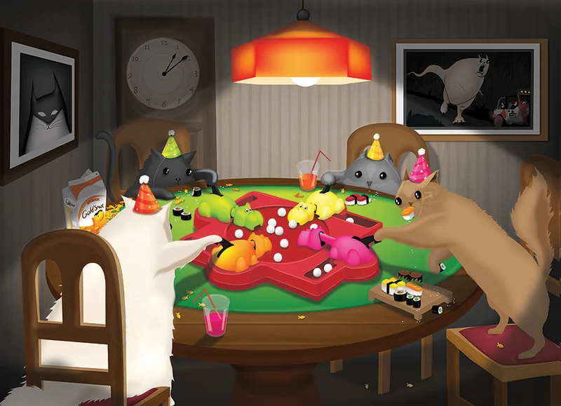Cats Playing Hippos