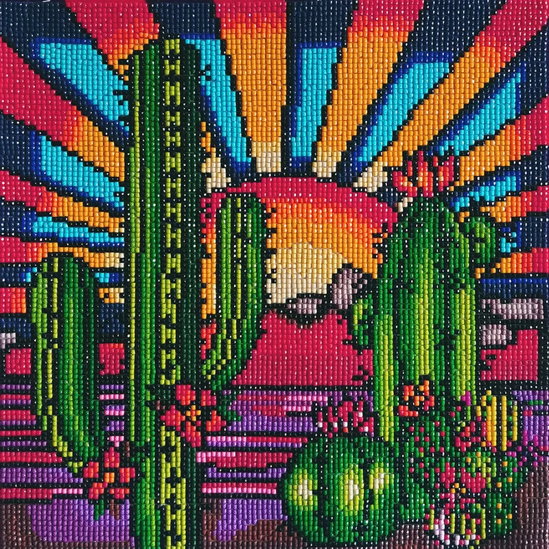 Cactus/ Desert Sun, Diamond Painting