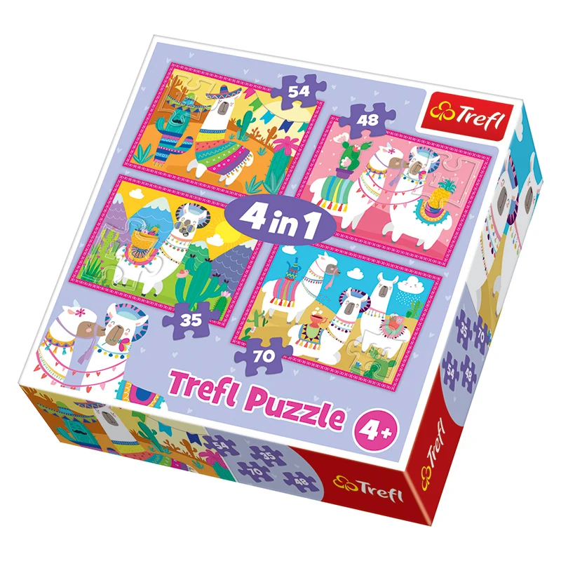 Llamas on Vacation , 4-in-1 puzzle