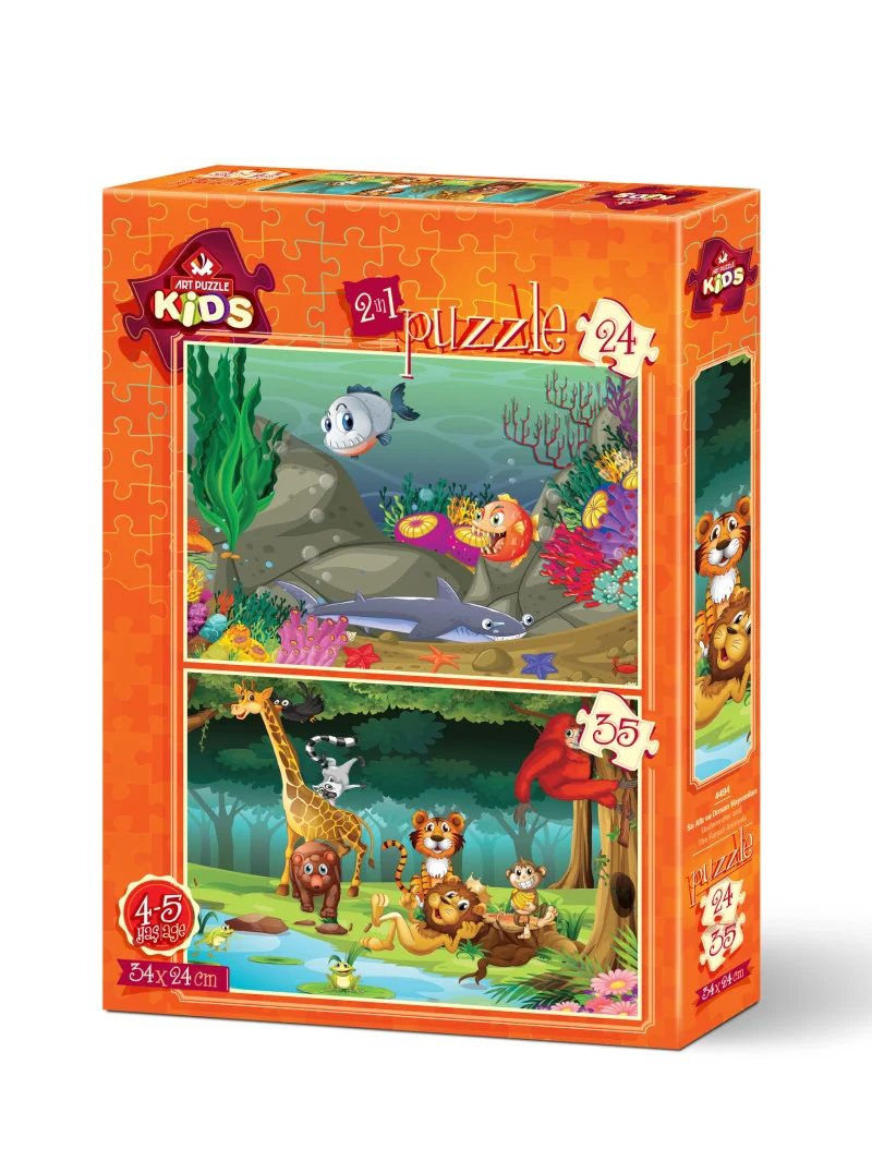 Underwater & Forest Animals Puzzle Set