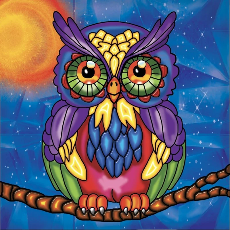 HOWIE (Hibou / Owl), Diamond Painting in Frame