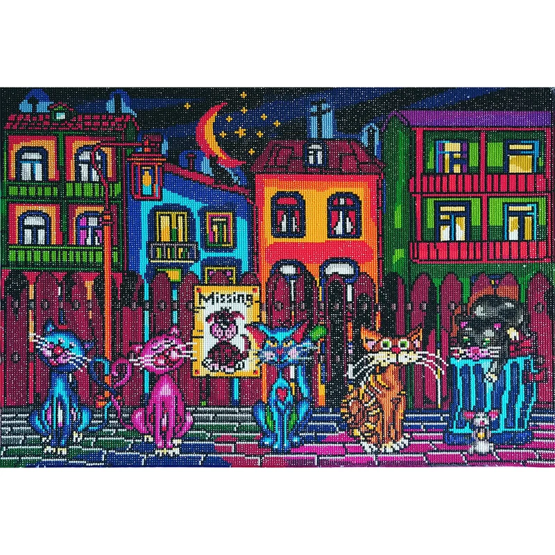 Chats de Ruelle/ Alley Cats, Diamond Painting