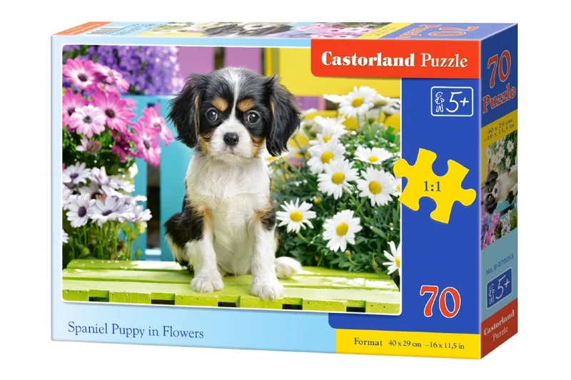 Spaniel Puppy in Flowers, 70pc